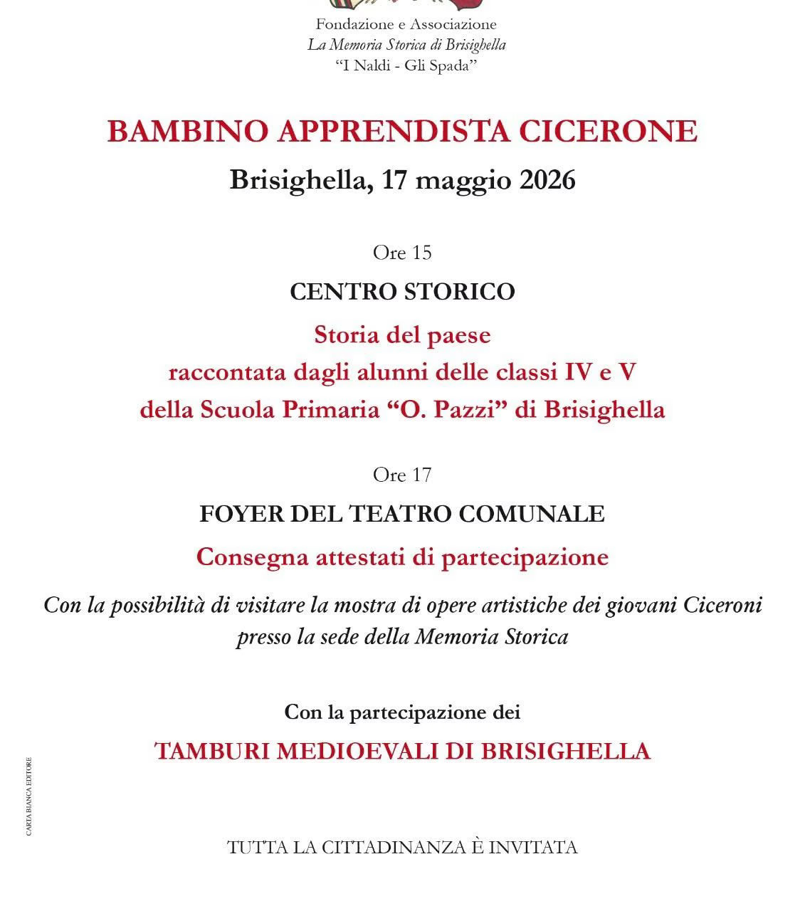 Bambino apprendista cicerone