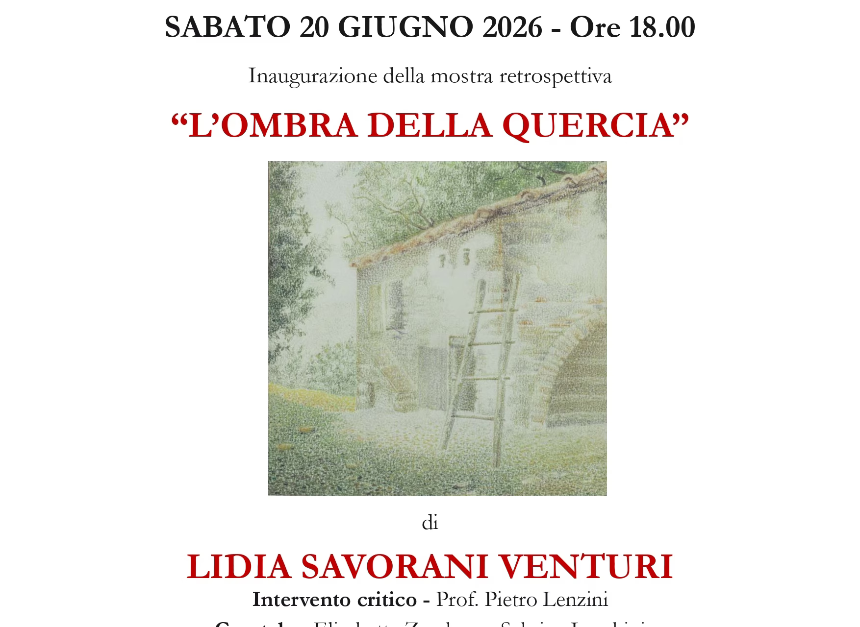 L’ombra della quercia - mostra di Lidia Savorani Venturi
