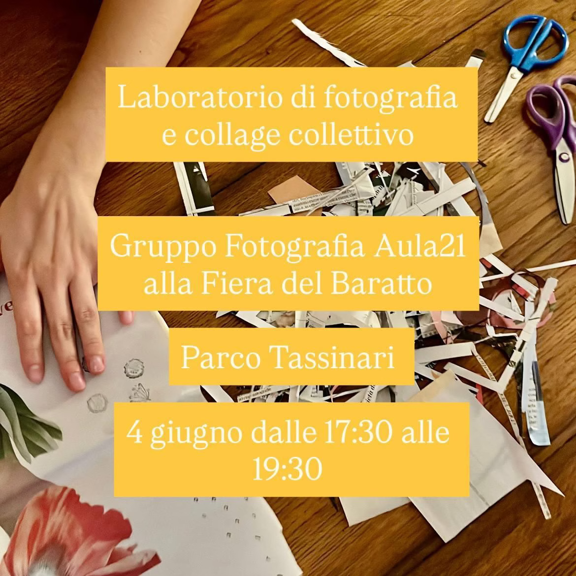 Laboratorio di fotografia e collage collettivo al Parco Tassinari - 4 giugno 2026