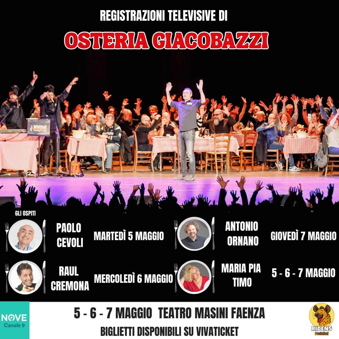 Registrazione tv "OSTERIA GIACOBAZZI" - 6 maggio 2026