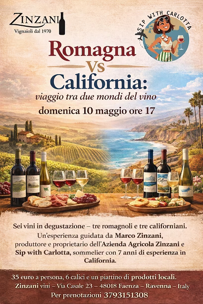 Romagna VS California: viaggio tra due mondi del vino - 10 maggio 2026